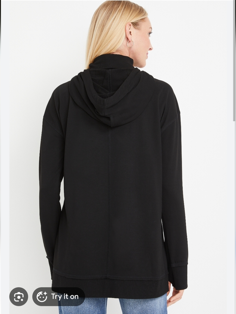 Maurices Solid Mock Neck Tunic Hoodie- XXL - Picture 3 of 7